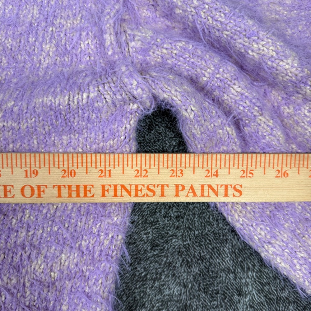 Free People Fuzzy Eyelash Knit Sweater Purple Lilac Oversized Boho Small - Picture 7 of 8